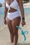 Crop Female Swimmer Carrying Snorkeling Gear Near Sea