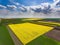 Crop fields with soybean. Aerial view