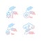 Crop loss reasons gradient linear vector icons set