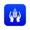 Crop protection icon blue vector