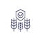 crop protection line icon on white, vector