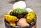 The crop of pumpkin is reaped in a wooden barrel