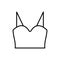 Crop top clothes vector icon outline black EPS 10. Womens shirt illustration.... Flat outline sign.. Shop online concept. Females