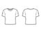 Cropped cotton-jersey t-shirt technical fashion illustration with relaxed fit, crew neckline, short sleeves. Flat