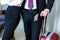 cropped image of businessman and businesswoman with passports and tickets