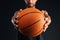 Cropped image of a focused african basketball player giving ball