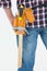 Cropped image of handyman wearing tool belt