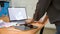 Cropped image, Professional female graphic designer working at her office desk, using laptop