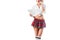 cropped shot of seductive schoolgirl in short plaid skirt with digital tablet