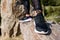 cropped shot of woman in jogging sneakers standing