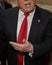 Cropped view of Donald Trump as he campaigns at Nevada Caucus polling station, Palos Verde Highschool, NV