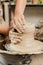 Cropped view of young female ceramicist