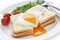 Croque madame , french ham and cheese sandwich wit