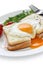 Croque madame , french ham and cheese sandwich wit