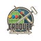 Croquet championship icon with game equipment