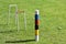 Croquet field and wickets