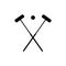 Croquet game symbol. vector icon in white