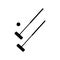 Croquet game symbol. vector icon in white