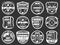 Croquet sport club monochrome vector icons set