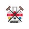 Croquet sport club or team vintage icon or emblem