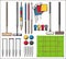 Croquet sport game field and equipment vector set