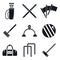 Croquet sport icons set, simple style