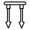 Croquet tool icon, outline style