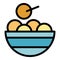 Croquette bowl icon vector flat