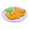 Croquette icon isometric vector. Food snack