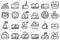 Croquette icons set outline vector. Baked ball
