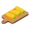 Croquette roll icon isometric vector. Food snack