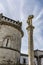 Cross of the 15th or 16th century in Portomarin place of pilgrims on the Way of Saint James in Lugo, French road Spain