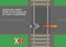 Cross any shiny steel at an angle of at least 45 degrees. Top view of a motorbike crossing forward level crossing.