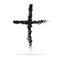 Cross of Ashes Christian religion symbol in grunge style