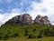 The cross on the background of clear sky at the top Biaklo (or M