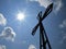 The cross on the background of clear sky at the top Biaklo (or M