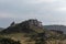 The cross on the background of clear sky at the top Biaklo or Maly Giewont near Olsztyn near Czestochowa