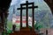 Cross and Basilica de Covadonga, from inside the holy cave II