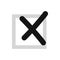 Cross in box icon, flat style