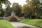 Cross the bridge. Alexander Park. Tsarskoye Selo. Russia.