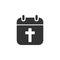 Cross, calendar icon. Element of Easter holidays for mobile concept and web apps. Detailed Cross, calendar icon can be used for