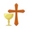 Cross catholic with chalice sacred