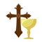 Cross catholic with chalice sacred