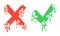 Cross and check marks, X and V icons. No and Yes symbols, vote and decision. Vector image. Cartoon style, liquid dripping