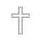 Cross of Christ in the form of a contour of dots. Flat isolated Christian illustration