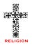 Cross with christian and celt religious symbols