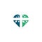 Cross Church heart shape concept Logo Design.