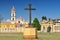 Cross on the churchyard of Ex Convento de San Gabriel San Pedro Cholula, Mexico