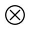 Cross in the circle icon. Symbol of close, deny or wrong. Outline modern design element. Simple black flat vector sign