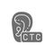 Cross The Counter Hearing Aid, CTC gray icon.